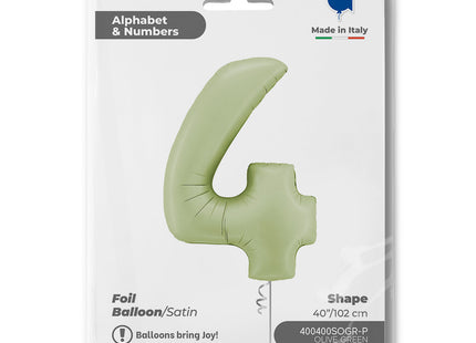 Riesenzahl Folienballon 40"/102cm | Satin Olive #4