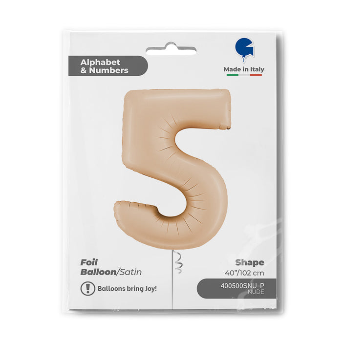 Riesenzahl Folienballon 40"/102cm | Satin Nude #5