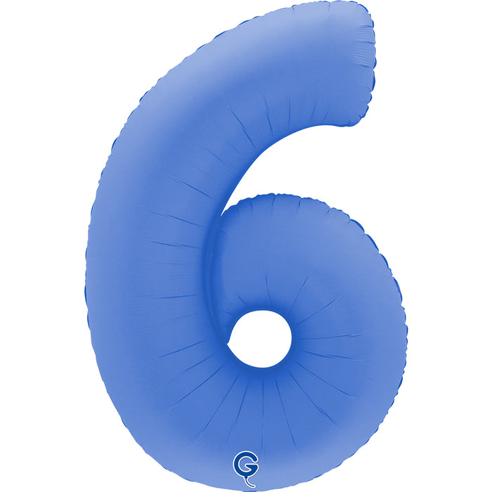 Riesenzahl Folienballon 40"/102cm | Matt Lotus Blue