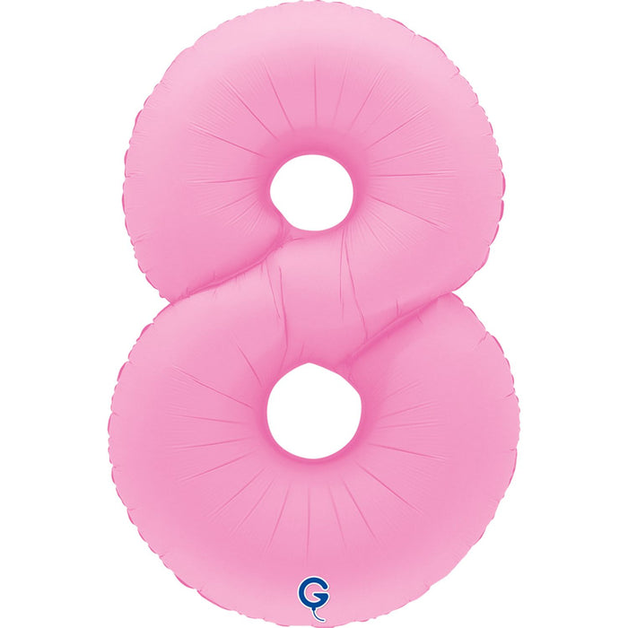 XXL Zahlen Folienballon 40"/102cm | Matte Sakura Pink
