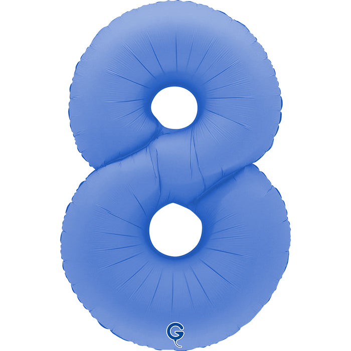 Riesenzahl Folienballon 40"/102cm | Matt Lotus Blue
