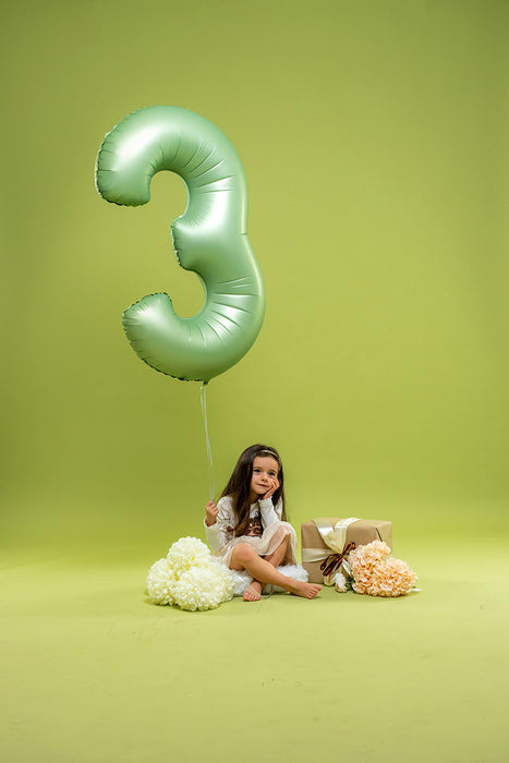 Riesenzahl Folienballon 26"/66cm | Satin Olive #3