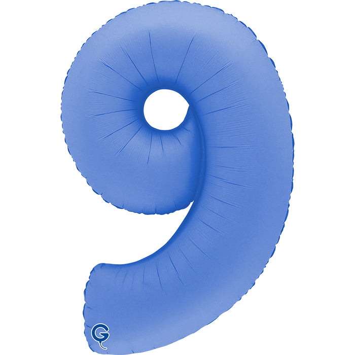 Riesenzahl Folienballon 40"/102cm | Matt Lotus Blue