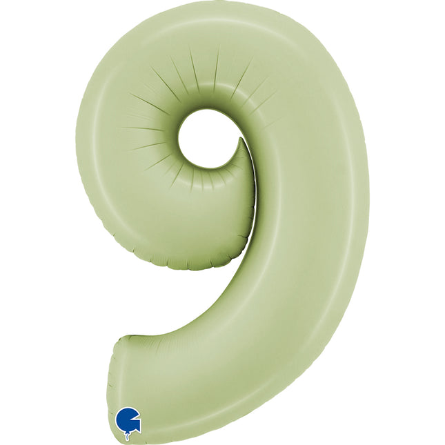 Riesenzahl Folienballon 26"/66cm | Satin Olive #9