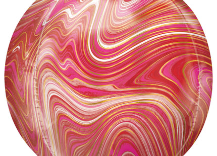 ABC 3D Orbz Folienballon "Marblez" Rot Pink | 38 x 40 cm