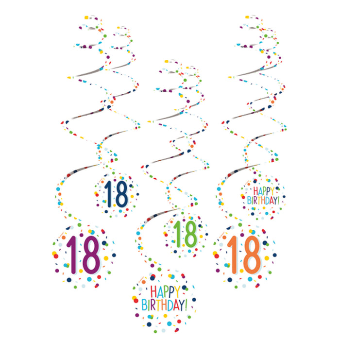 "Confetti Birthday" Spiralgirlanden | 6 Stk.