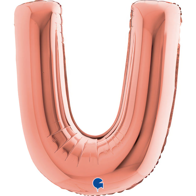 Riesenbuchstabe Folienballon 40"/102cm | Rosegold #U