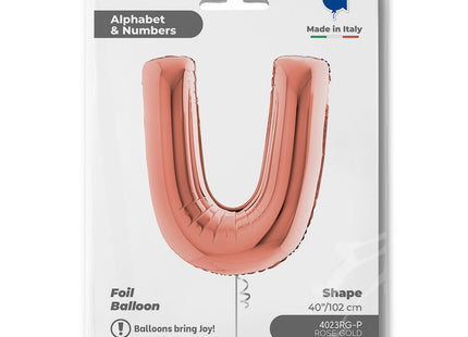 Riesenbuchstabe Folienballon 40"/102cm | Rosegold #U
