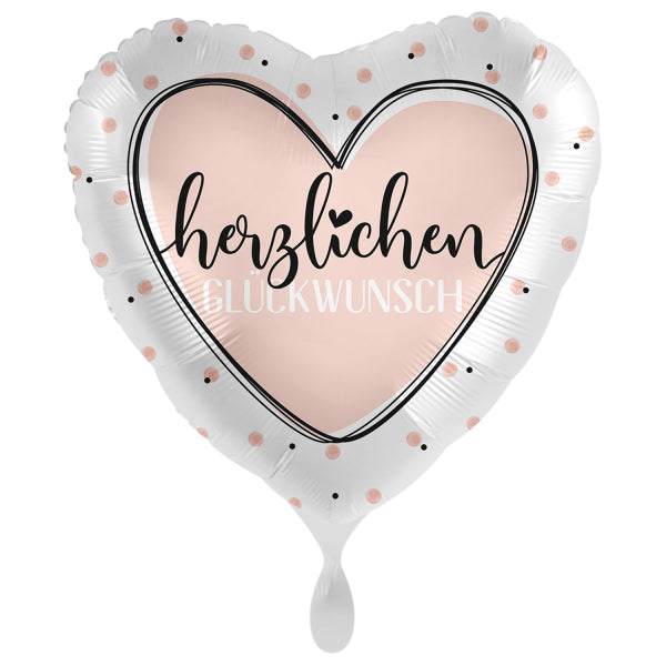 ABC18 Folienballon "Herzlichen Glückwunsch" Herz Ø43cm