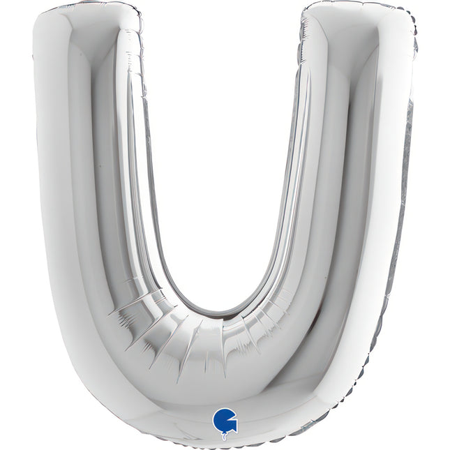 Riesenbuchstabe Folienballon 40"/102cm | Silber #U