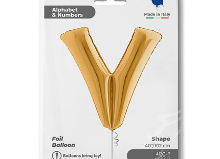Riesenbuchstabe Folienballon 40"/102cm | Gold #V