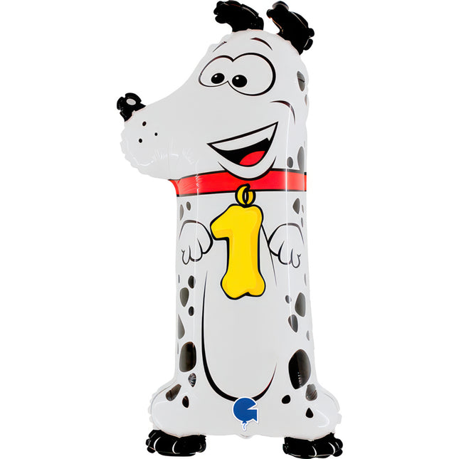 Riesenzahl Folienballon Animaloon 40"/102cm | #1 Hund
