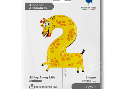Riesenzahl Folienballon Animaloon 40"/102cm | #2 Giraffe