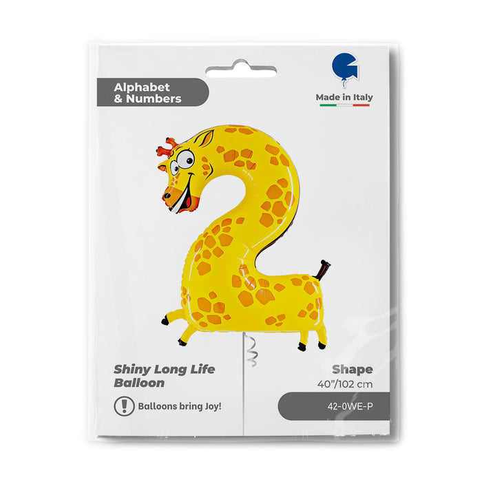 Riesenzahl Folienballon Animaloon 40"/102cm | #2 Giraffe