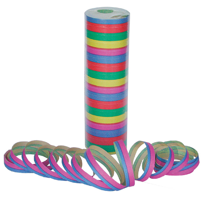 Luftschlangen "Streifen Bunt" | 4m / 2 Rollen