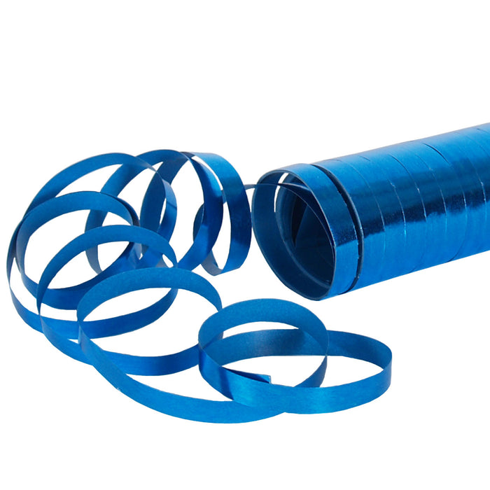 Luftschlangen "Metallic" 4m / 1 Rolle | Blau