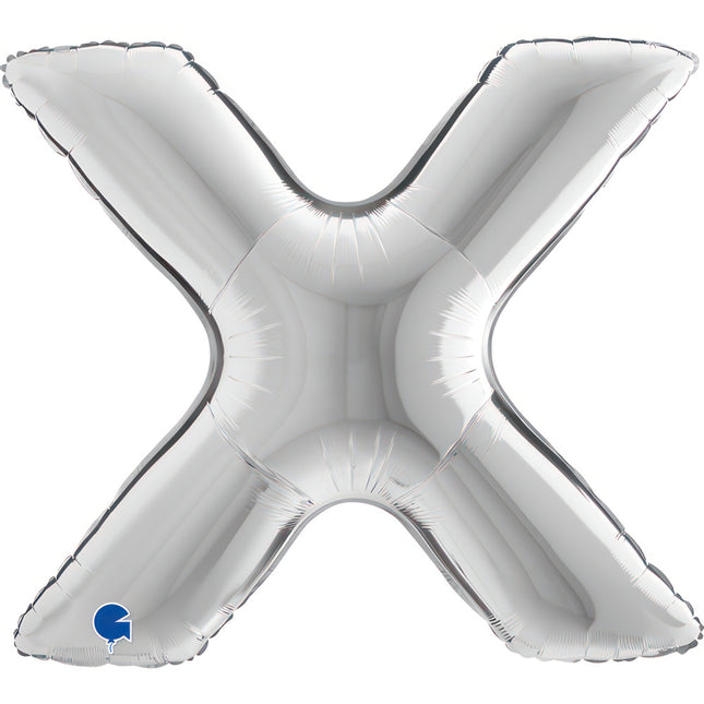 Riesenbuchstabe Folienballon 40"/102cm | Silber #X