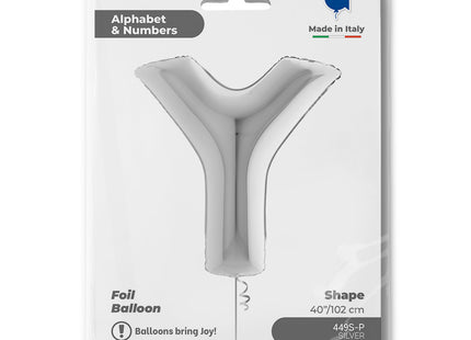 Riesenbuchstabe Folienballon 40"/102cm | Silber #Y