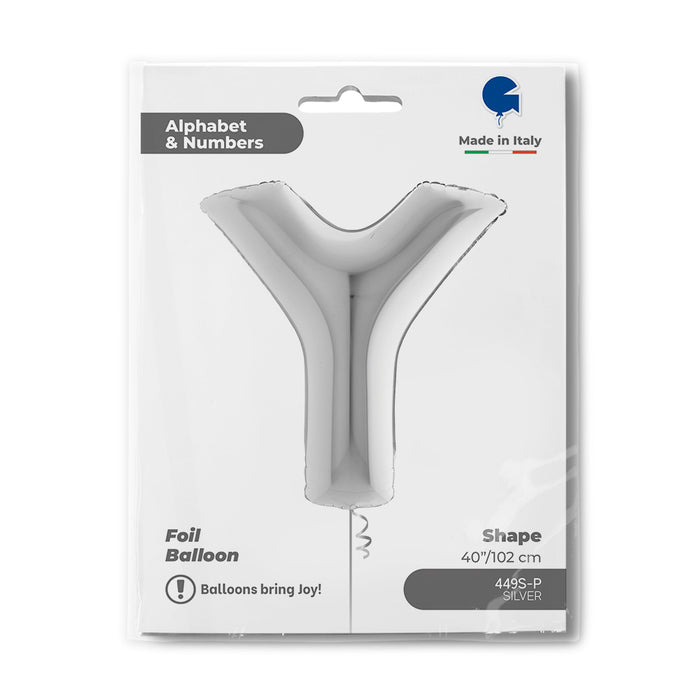 Riesenbuchstabe Folienballon 40"/102cm | Silber #Y