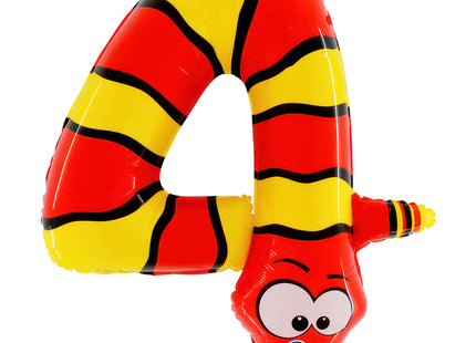Riesenzahl Folienballon Animaloon 40"/102cm | #4 Schlange