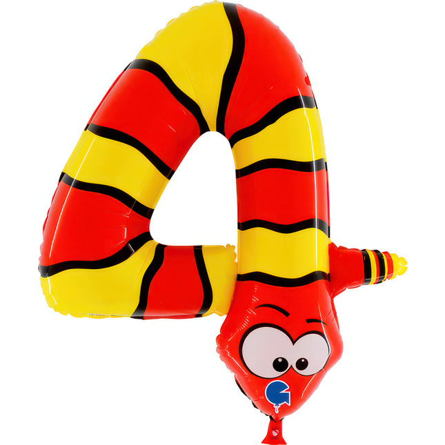 Riesenzahl Folienballon Animaloon 40"/102cm | #4 Schlange