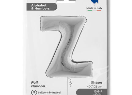 Riesenbuchstabe Folienballon 40"/102cm | Silber #Z