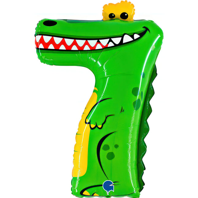 Riesenzahl Folienballon Animaloon 40"/102cm | #7 Krokodil