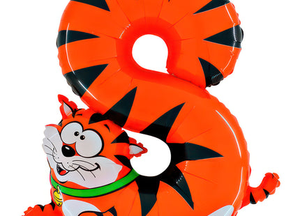 Riesenzahl Folienballon Animaloon 40"/102cm | #8 Katze