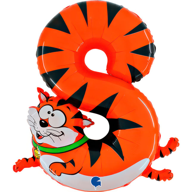 Riesenzahl Folienballon Animaloon 40"/102cm | #8 Katze