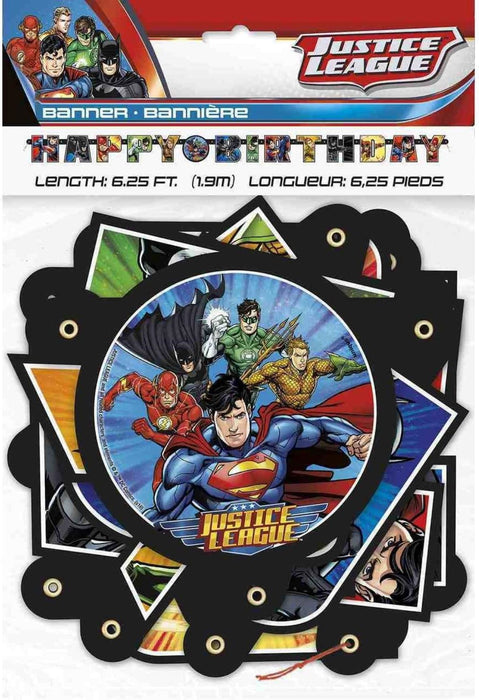 Buchstabengirlande Happy Birthday Justice League 190cm