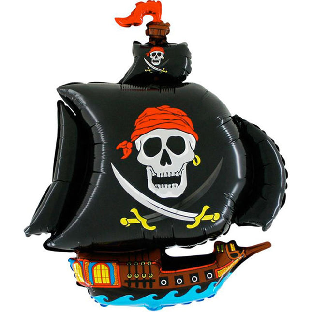 29" Shape Folienballon Lose - Piratenschiff Schwarz | HFE