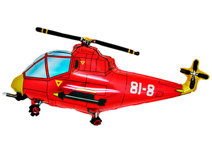 37" Shape Folienballon Lose - Hubschrauber Rot