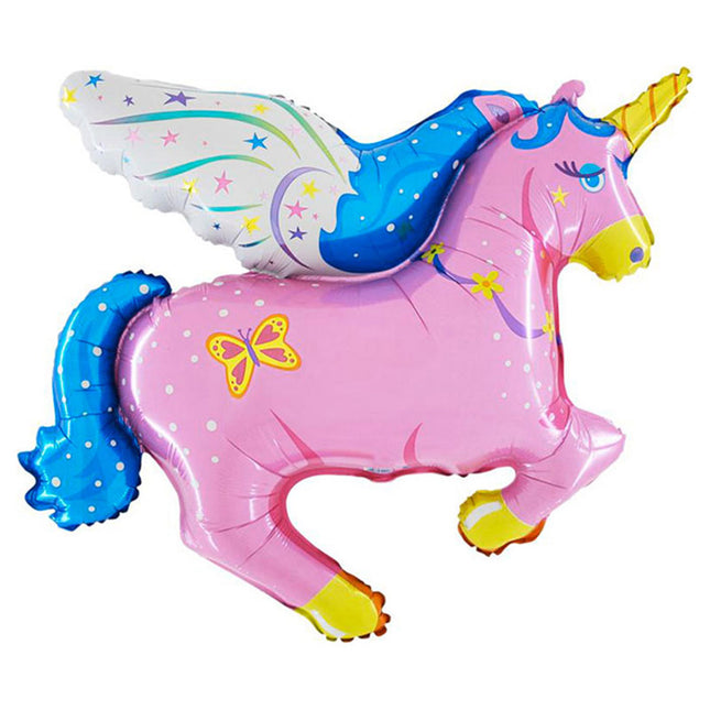 Folienballon Lose - Pegasus mit Flügel Pink II (#)   - HF2 40"
