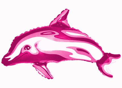 34" Shape Folienballon Lose - Delfin Holografik Pink