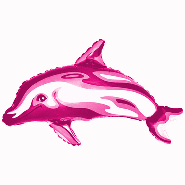34" Shape Folienballon Lose - Delfin Holografik Pink