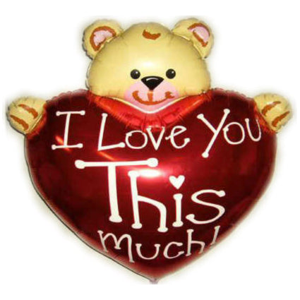 Folienballon lose - Love Bär U (Non-Metallic)
