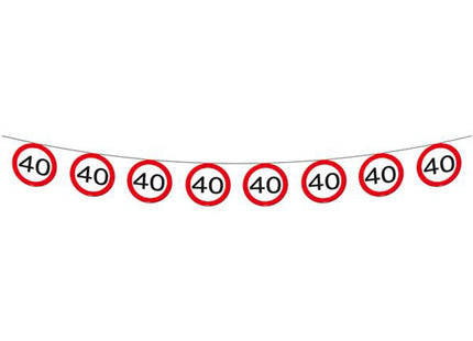 Wimpelkette Papier Verkehrsschild 40 12m