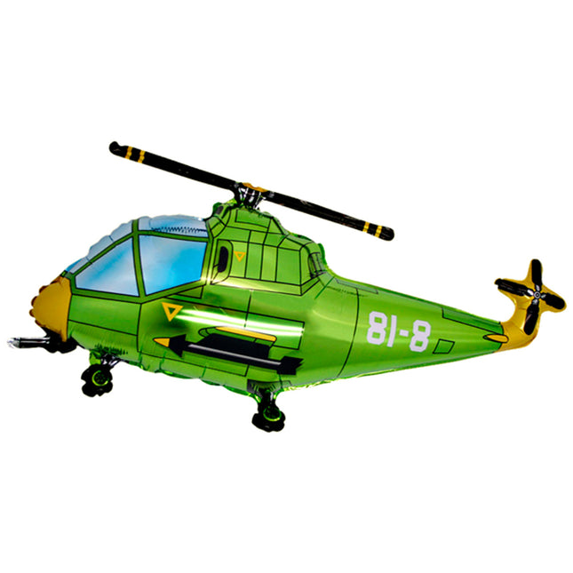 37" Shape Folienballon Lose - Hubschrauber Grün | HFE