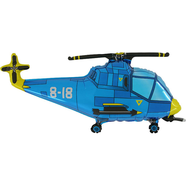 37" Shape Folienballon Lose - Hubschrauber Blau | HFE