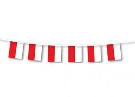 Wimpelkette PVC Tirol Rot-Weiss 3m