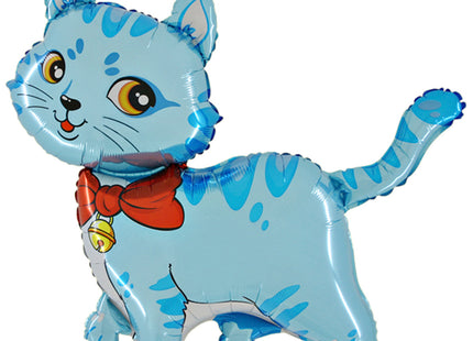 34" Shape Folienballon Lose - Katze Blau II