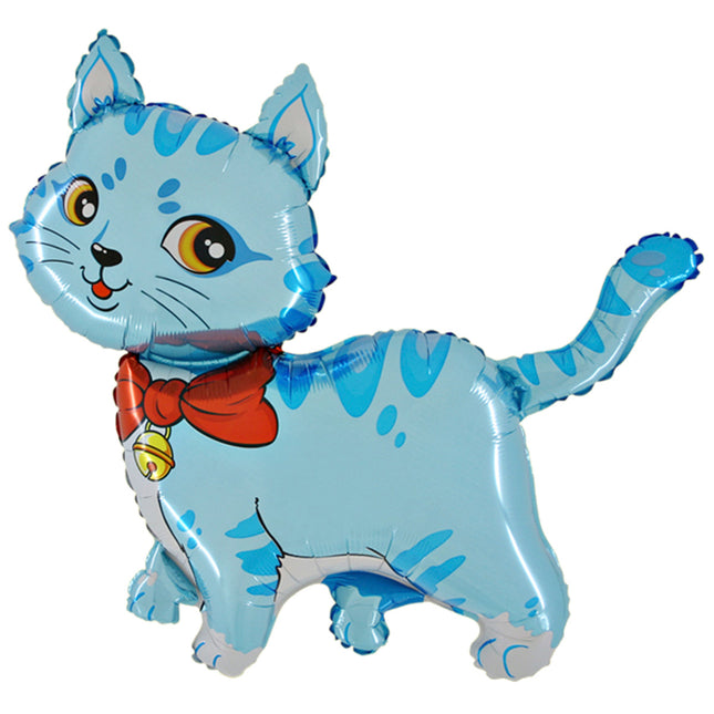 34" Shape Folienballon Lose - Katze Blau II