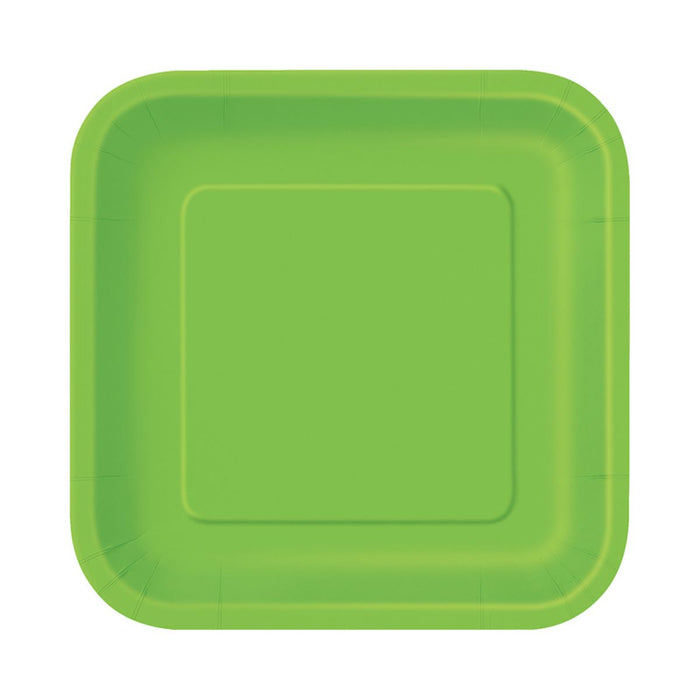 Pappteller Uni Quadratisch 18cm/16St. Kiwi/Lime Gr