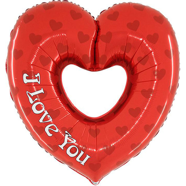 28" Folienballon Lose - Love Herz mit Loch (Non-Metallic) | HFU