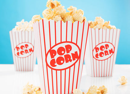 Tüte Popcorn Rot-Weiss 13x9,5cm 8Stk.