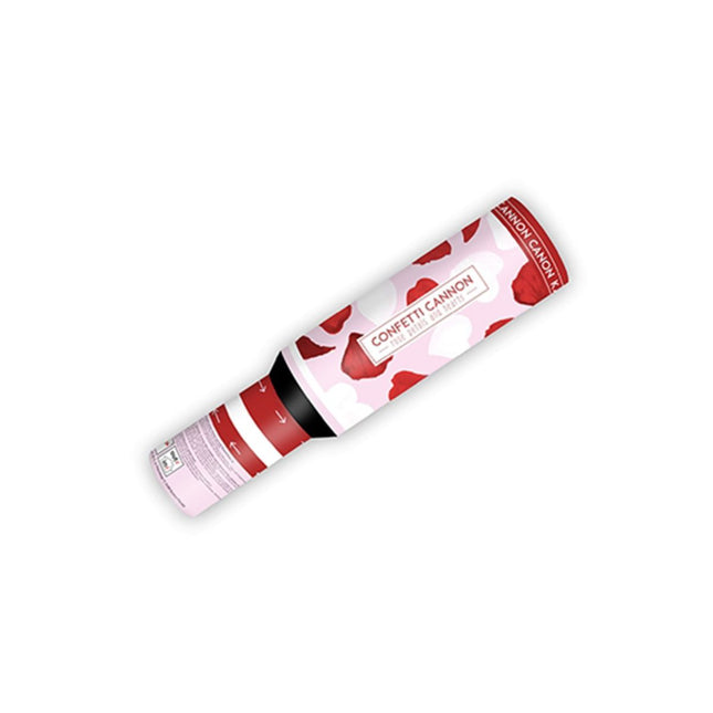 Konfettishooter Herzen Weiss + Rosen Rot 30cm
