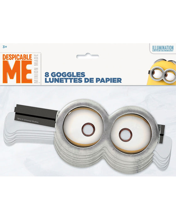 Minions Deko | 8 lustige Papierbrillen