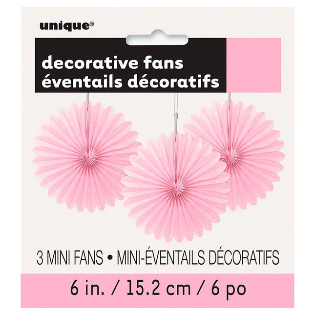 Dekofächer Uni 15cm/3Stk. Rosa