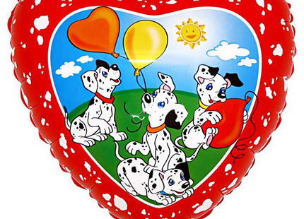 Folienballon Lose - Dalmatiner Herz Rot 46 cm