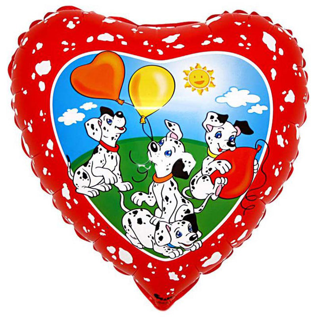 Folienballon Lose - Dalmatiner Herz Rot 46 cm